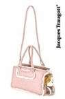 Leather Shearling Pet Carrier Pink