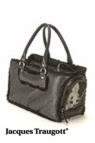 Leather Shearling Pet Carrier Black