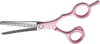 DMI Prof Lightweight 5.5 inch 30T Thinning Scissors Pink Alum Handles inc Pouch (E330-05) 