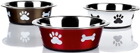 Classic Posh Paws Printed Stainless Steel Non-Slip Dog Dish Small (1381)