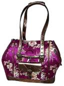 Leather & Silk Pet Carrier Burgundy