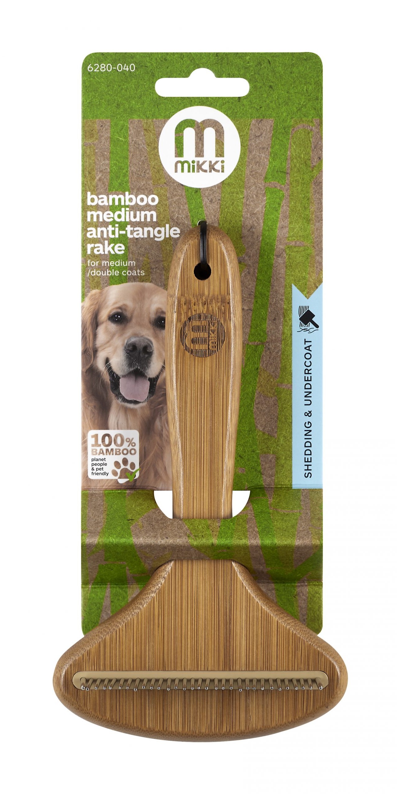 Mikki Bamboo medium anti-tangle rake 6280-040
