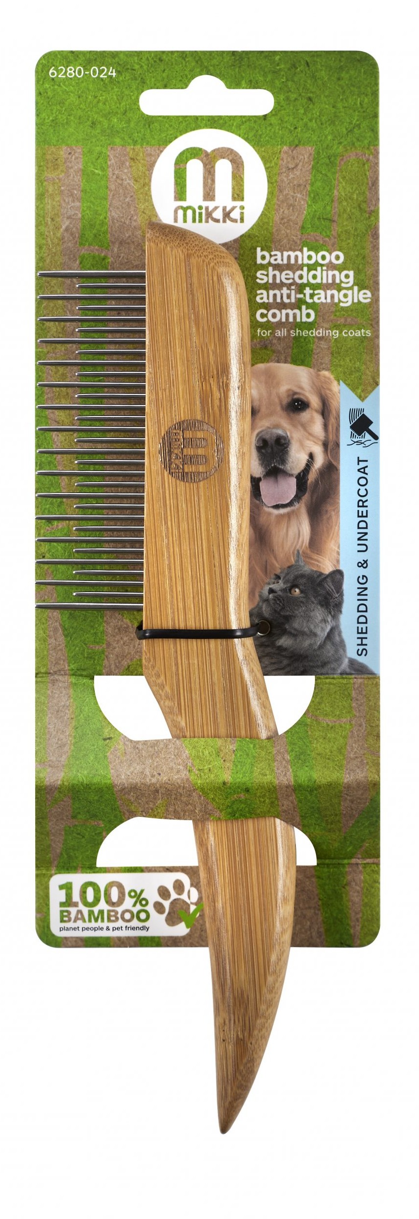 Mikki Bamboo shedding anti-tangle comb 6280-024