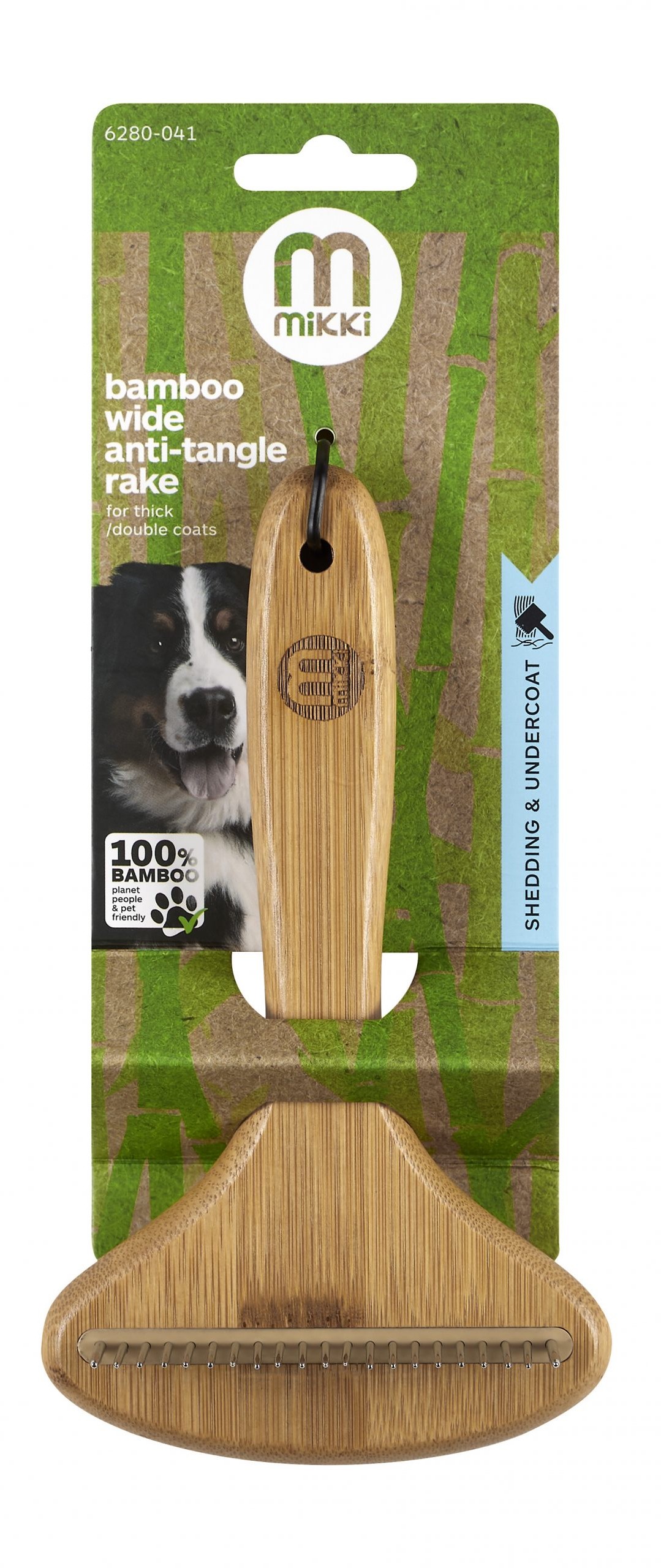 Mikki Bamboo WIDE anti tangle rake 6280-041