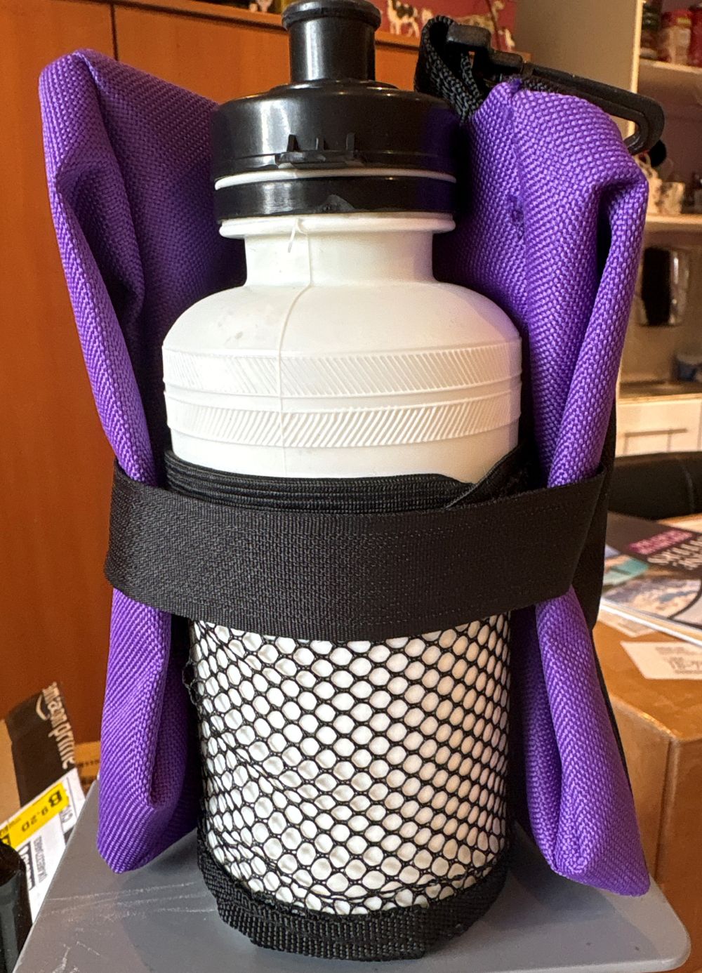 Travel Water Bottle and Portable Bowl - Purple 