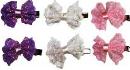 Lace Bows x 2 on beak clip CL0334