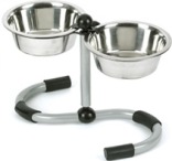 Classic adj height twin feeder - stainless steel - 0573