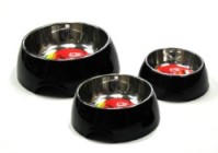 Dogit 2 in 1 Steel Bowl Size Medium - Colour Black or White 