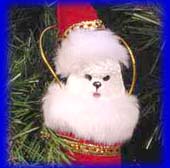 Velvet Christmas Tree Stocking  - Bichon Frise